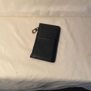 Black wallet with card slots and zipper coin purse. Universal Thread